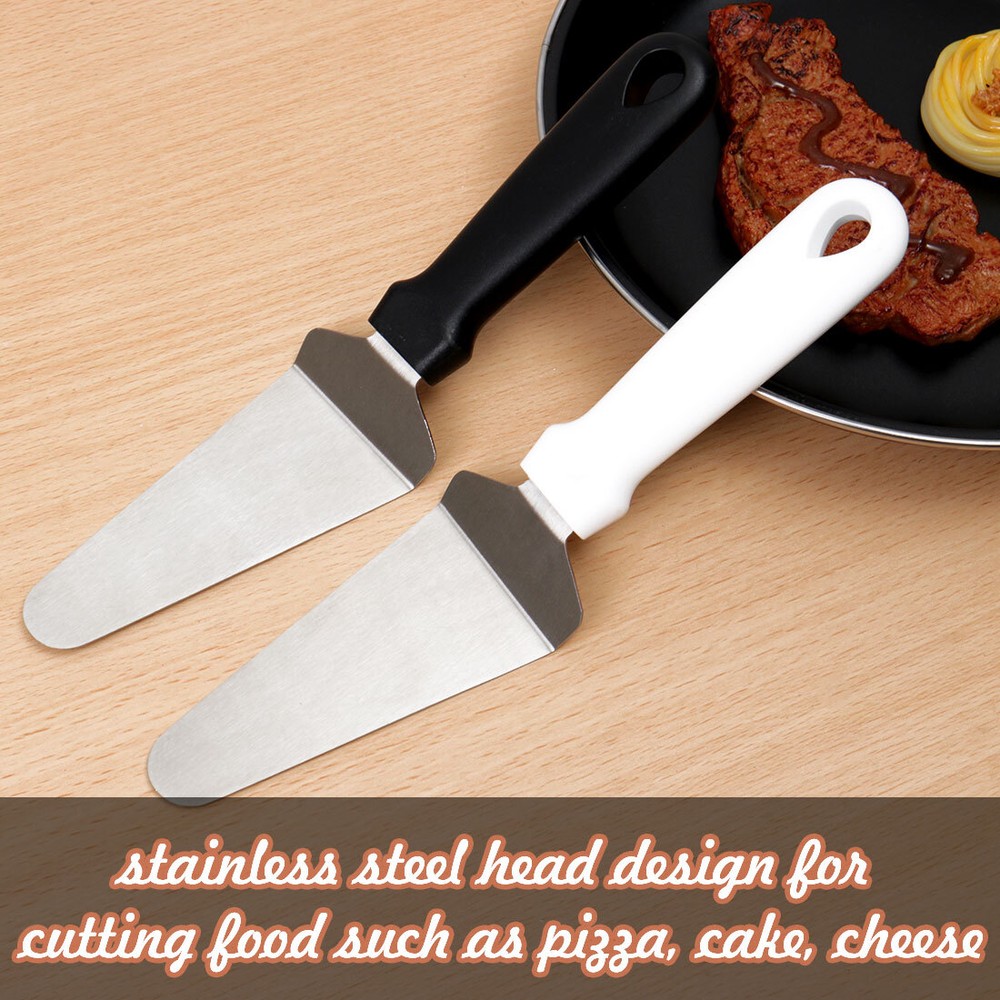 2pcs Pie Server Cake Pizza Spatula Cutter Wedding Party Serving White+Black