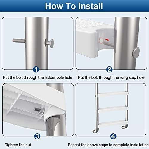 Goovilla Pool Ladder Steps Replacement, (3-Pack) 18" Universal Heavy-Duty