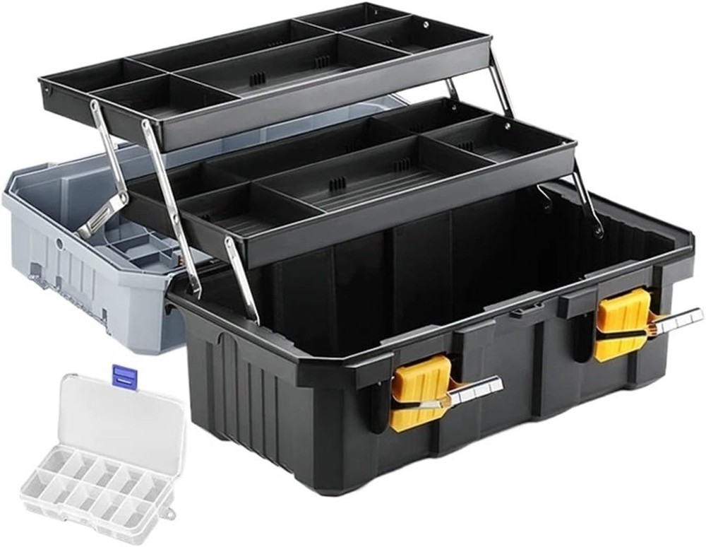 Empty Large Tool Box 3-stage Storage Case Organizer Waterproof Plastic Pelican H