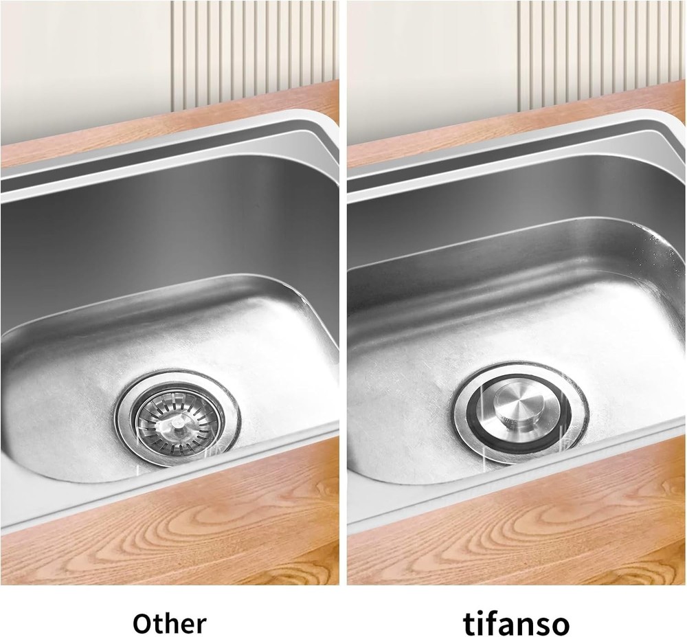 Kitchen Sink Drain Stopper Cover, 2PCS Stainless Steel Garbage Disposal Stopper