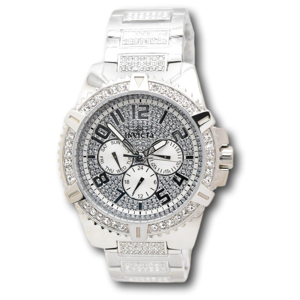 Invicta Celestial Men's 45mm Luxe Pave Crystal Multi-Function Quartz Watch 48560