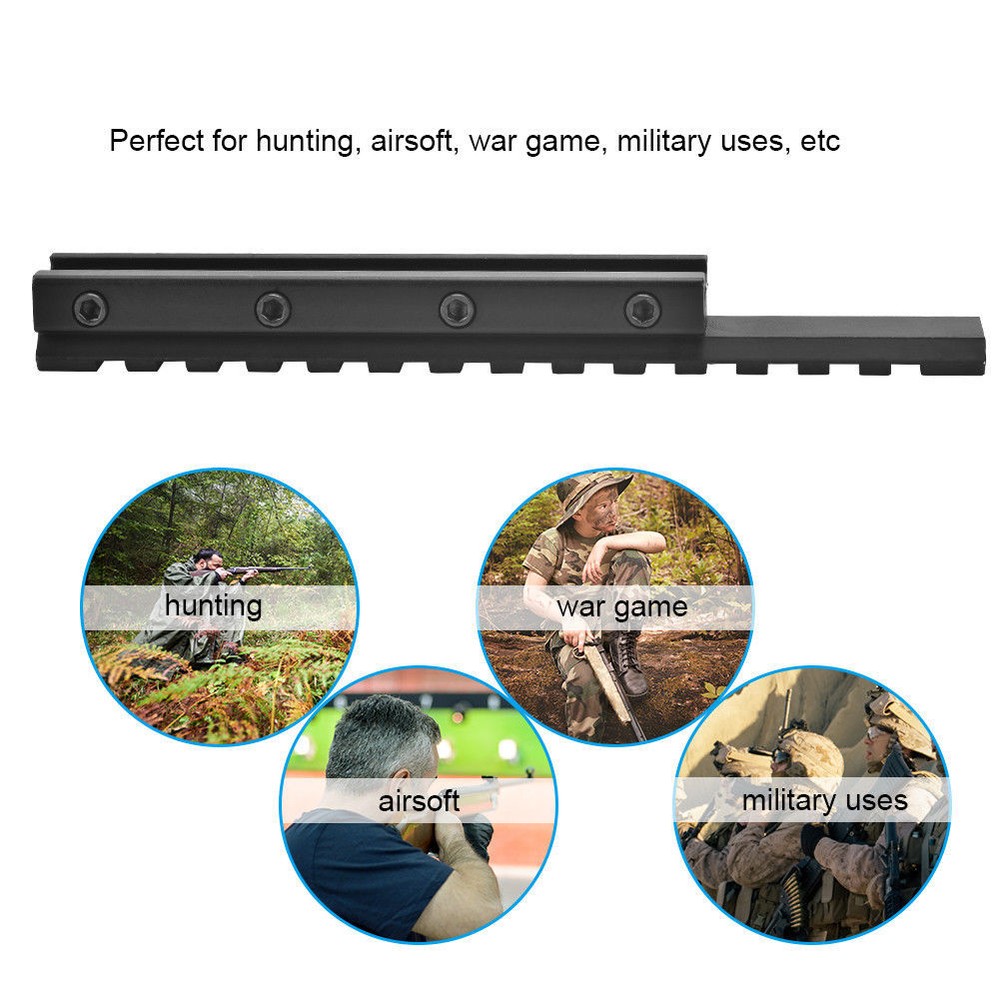Extended Flat Scope Mount Base Riser 20mm Weaver Picatinny Rail Mount 155mm Long