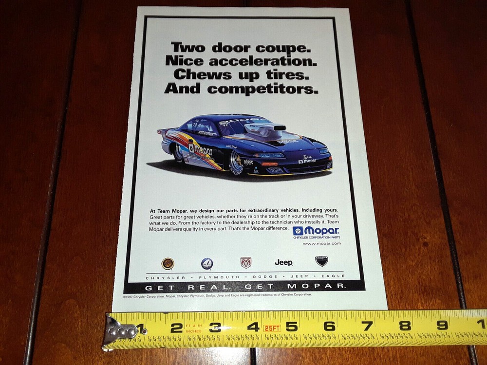 DODGE MOPAR PRO STOCK ORIGINAL 1997 AD