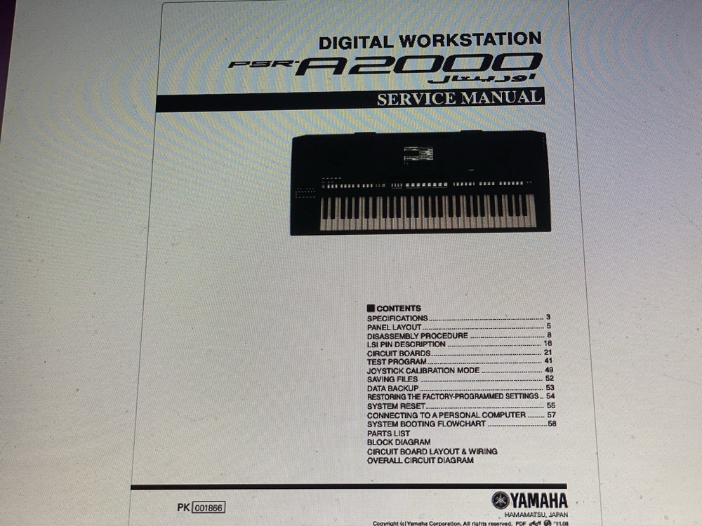 Yamaha Psr-a2000 Service Manual Digital