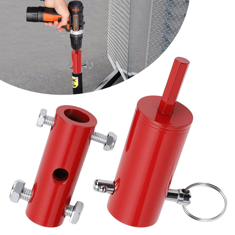 2 PCS Heavy Duty Trailer Jack Adapter Tool for 1" Socket 1/2" & 3/8" Drive Shaft
