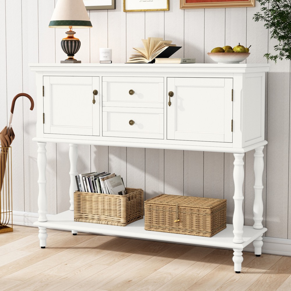 Sideboard Buffet with Door Drawer Storage Cabinet Buffet Table Dining Room White