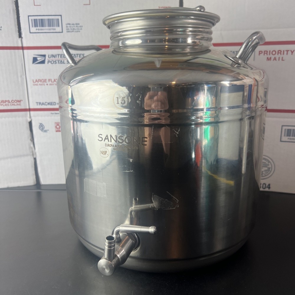 Sansone 15 Liter Stainless Steel Water/Oil Dispenser Fusti
