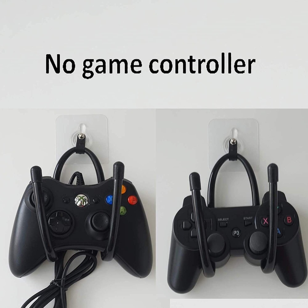 Universal Adhesive Game Controller Organizer Wall Mount and Clip for Black