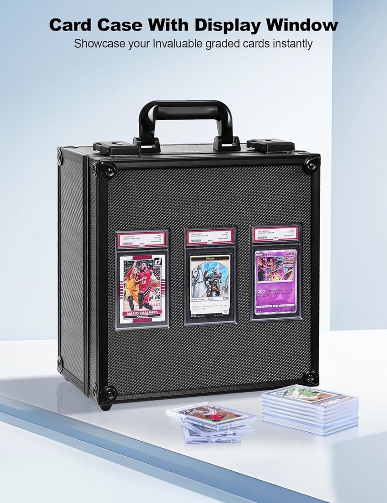 Graded Card Case with TSA Lock & Display Window, Aluminum Storage for PSA