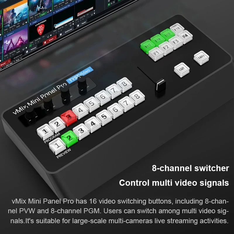 TYST vMix Mini Panel Pro Control Panel MIDI Video Recording Switchboard Switcher