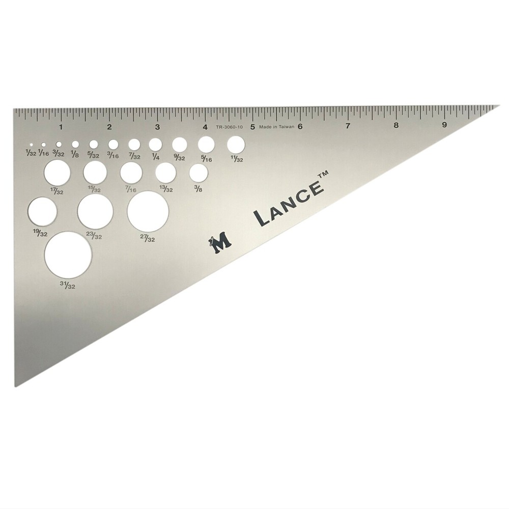 Lance 10" Aluminum 30-60-90 Degrees Template Triangle Ruler