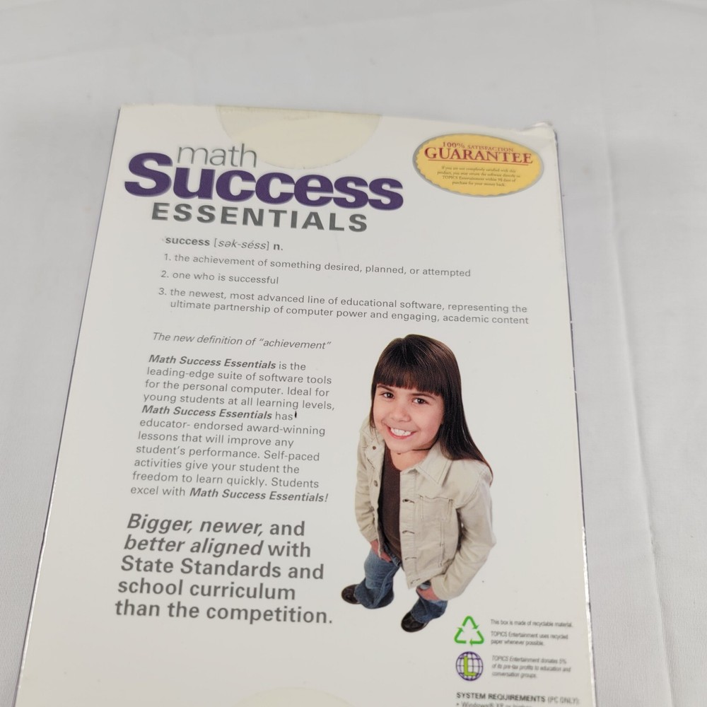 Math Success Essentials PC CD-ROM Software Topics Education Best Selling 2004-06