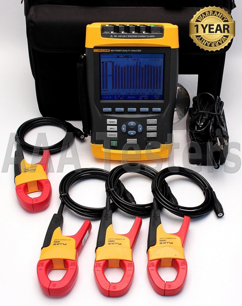 Fluke 434 Three Phase Power Quality Analyzer Meter w/ Interharmonics Memory