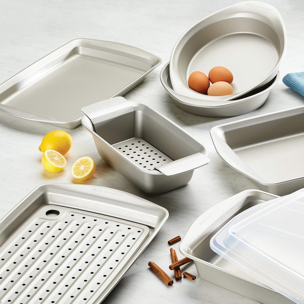 Nonstick Bakeware Set without Grips includes Nonstick Cookie Sheets / Baking