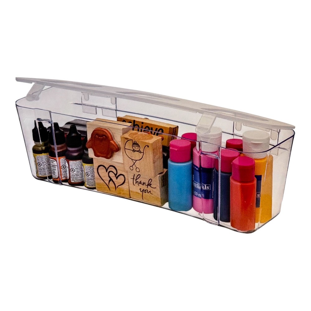Deflecto Caddy Stackable Organizer Compartment, Large, Clear (29301CR) NWT!!