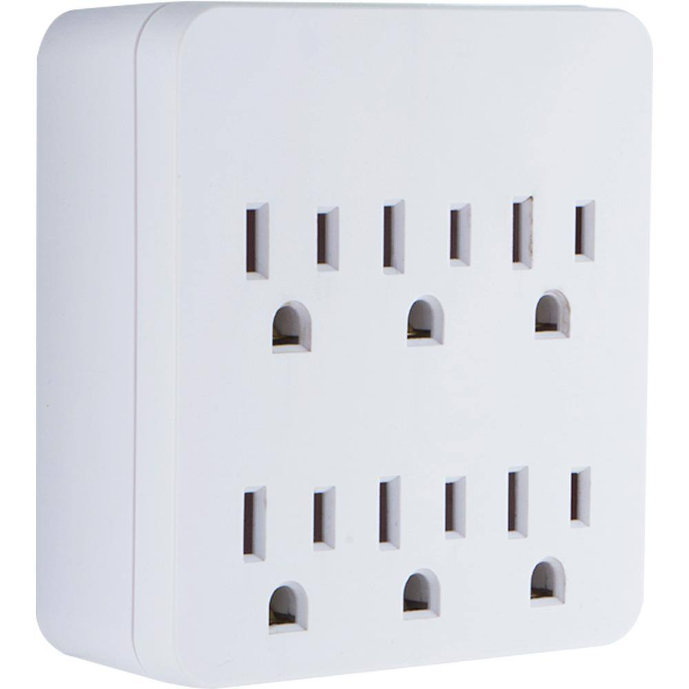 6-Outlet Sur Protector Tap with Tamper Resistant, White
