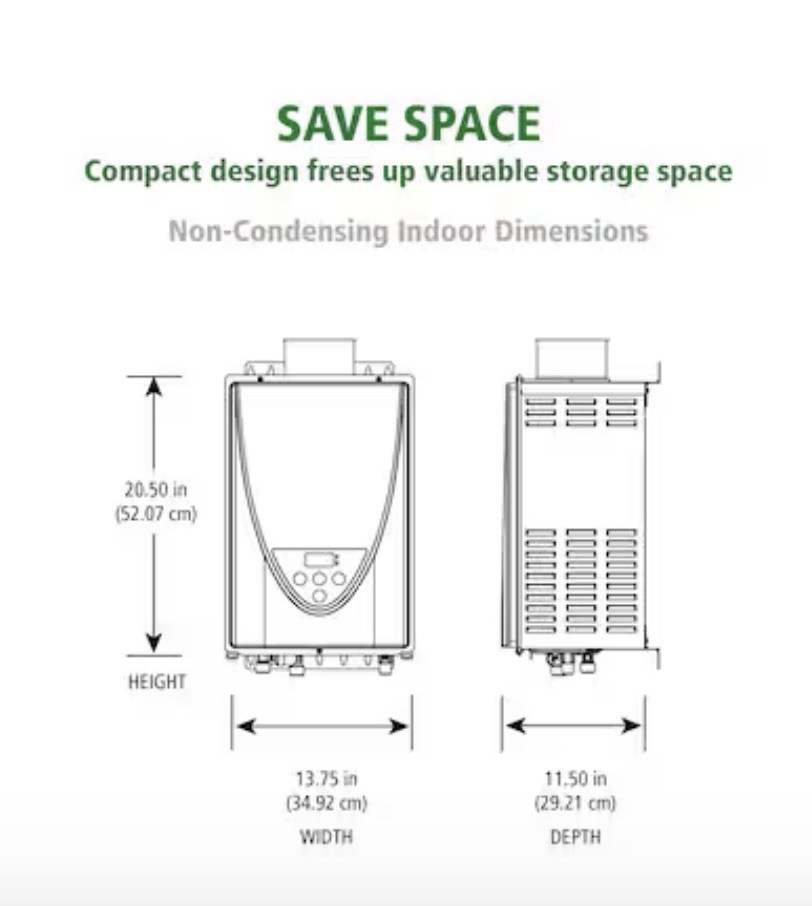 A.O. Smith Tankless Water Heater - INDOOR ATI-310C - 190,000 BTU - Ultra-Low NOx