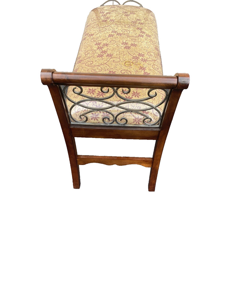 64841 Decorator Window Bench Stool with scrolled iron Sides