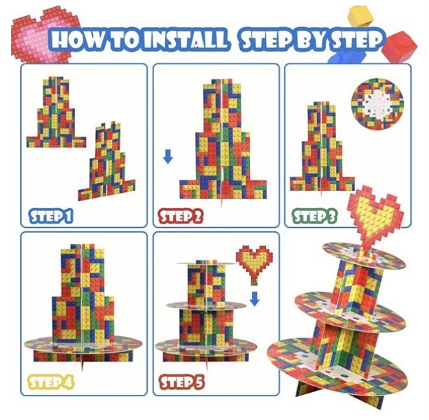 Building Block 3 Tier Cupcake Stand
