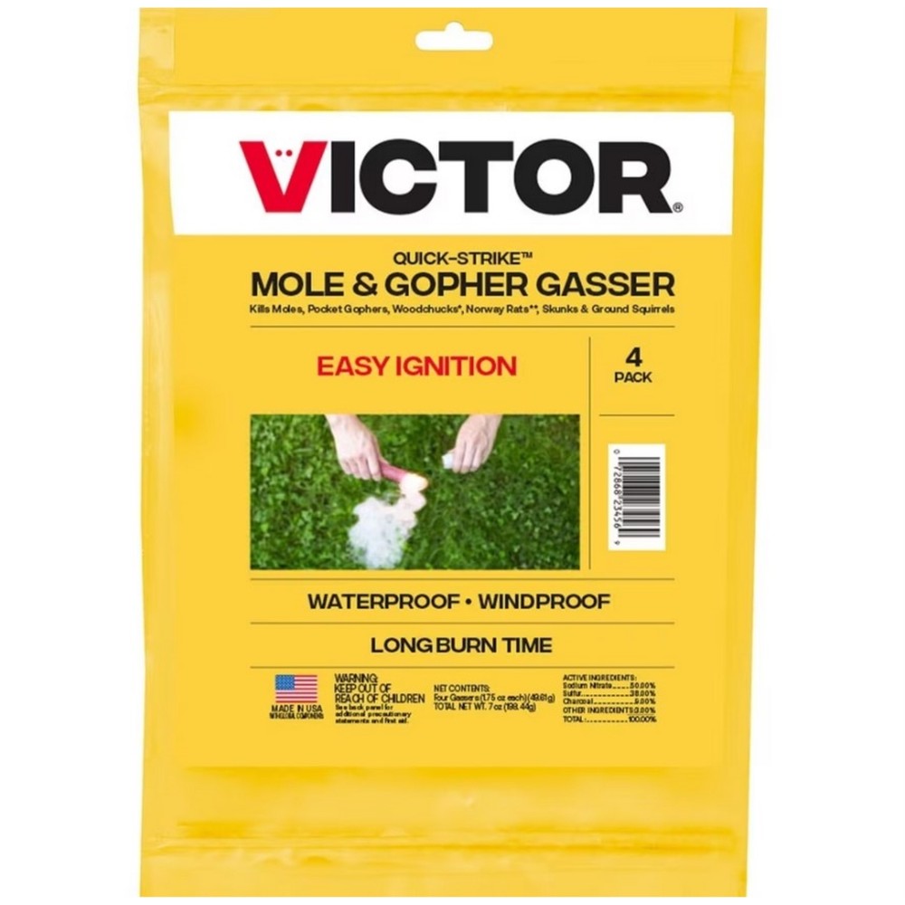 Victor Pest Quick Strike Mole & Gopher Gasser, 4 Pack (Quantity of 1)
