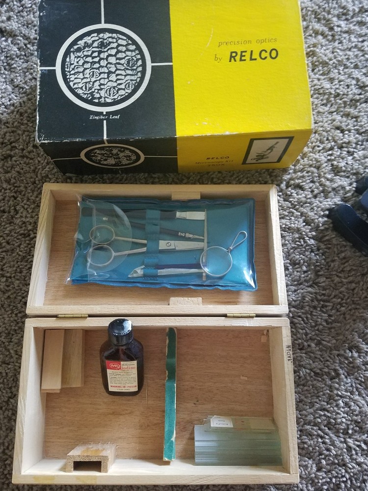 Vintage ~ Precision Optics by Relco ~ Microscope Kit 750X