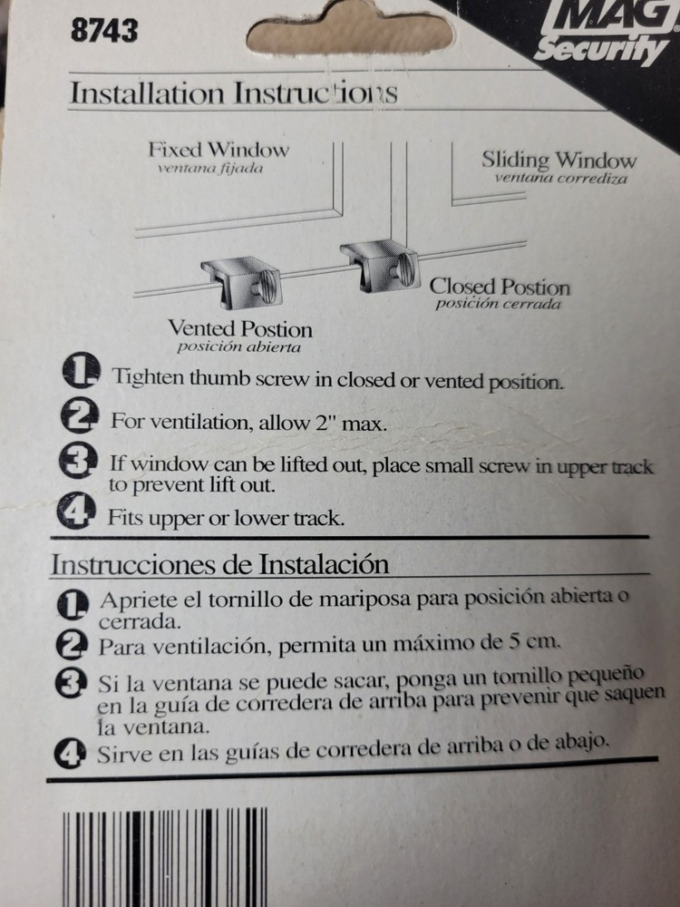 Sliding Window Lock 2pc