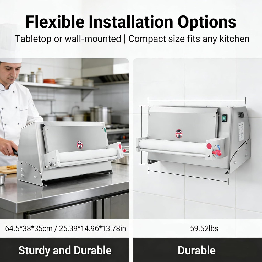 Electric Dough Sheeter Machine Pasta Maker Machine for Icing Pizza Dough Roller