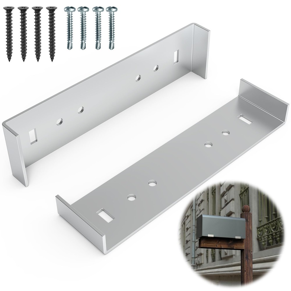 Metal Mailbox Mounting Bracket Large for mailboxes with 8” Wide Floor