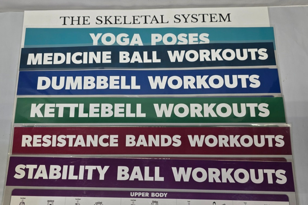 Quickfit 14 Pack Laminated 18x24 Workouts Exercise Dumbbell Kettleball Posters
