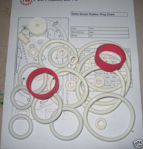 1974 Bally Delta Queen Pinball Rubber Ring Kit