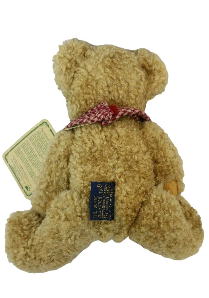 Boyd's Teddy Bear Plush Stuffed Bossley Gingham Bib Jointed 9" Small Archive