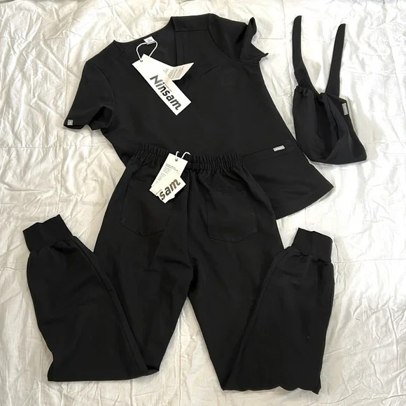 Black Scrub Jogger Set Size X-Small