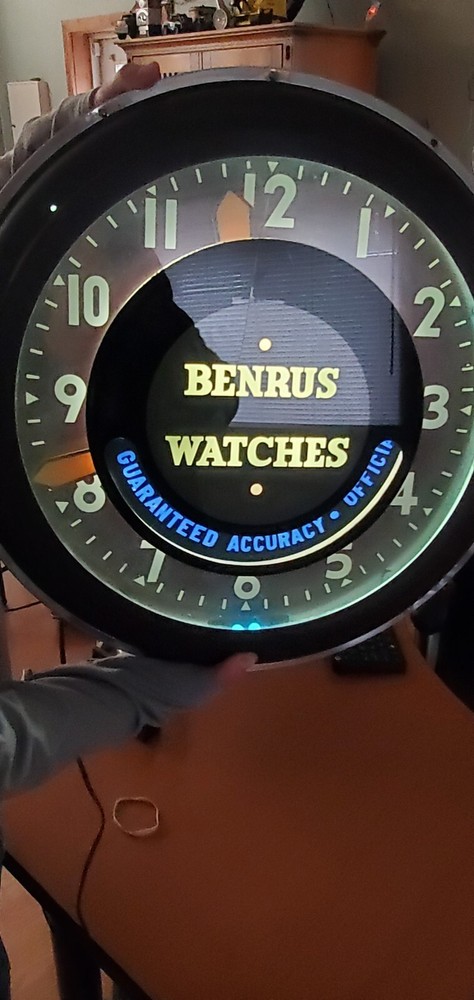 Vintage Advertising Benrus Watch Neon Clock
