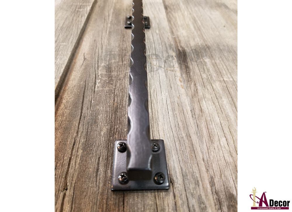 Black Barn Door Handle - Scalloped Barn Handle - Gate Handle - Bar Handle -Steel