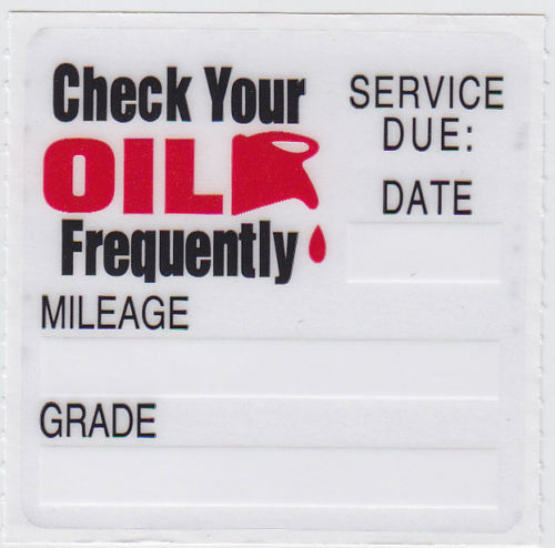 16 oil change service reminder static cling stickers
