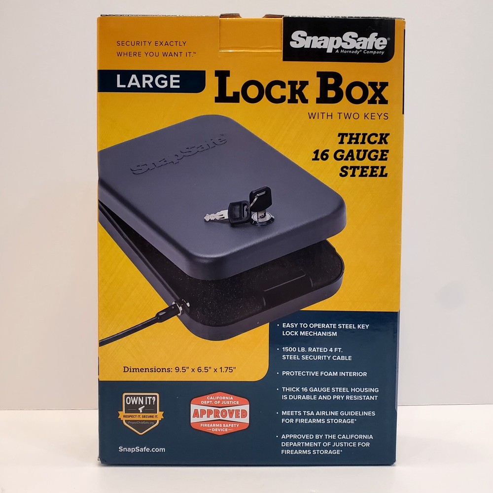 SnapSafe Large Lock Box NIB Handgun Firearm Storage