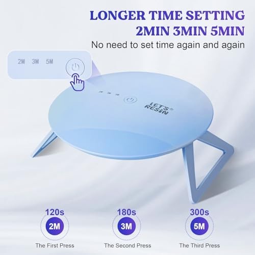 Portable UV Lamp for Resin Molds - Adjustable Timer, Larger Coverage, Foldable L