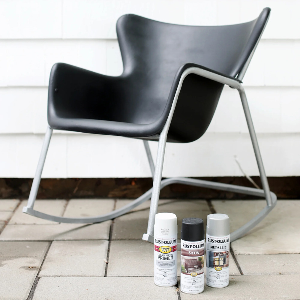 (2 Pack) Black, Rust-Oleum Stops Rust Satin Protective Enamel Spray Paint, 12 oz