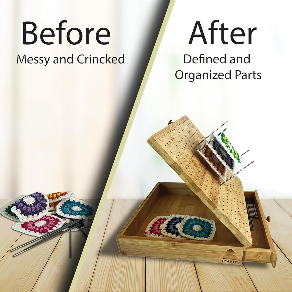 Crochet Blocking Boards Multifunctional Container Pins Granny Square Blocking