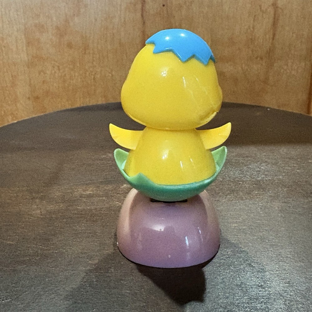 Solar Powered Dancing Toy Easter Chick In Blue Easter Egg Tested Working