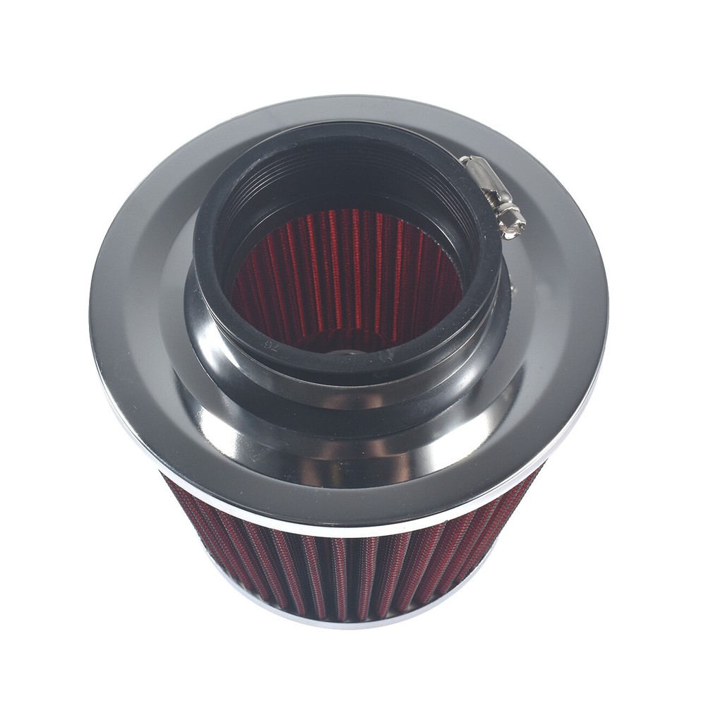 Red 3" 76mm Performance High Flow Cold Air Intake Cone Replacement Dry Filter