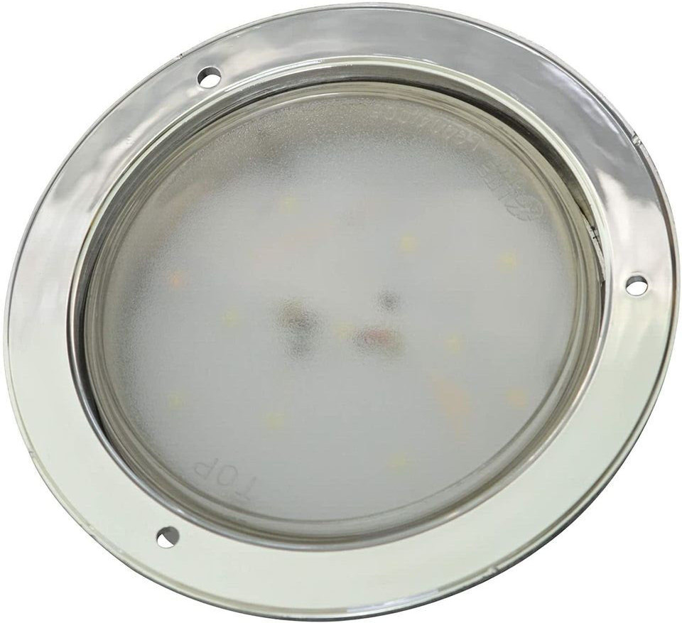 LED Round Shape Roof Ceiling Light with Chrome Body Suitable for Caravan Buses