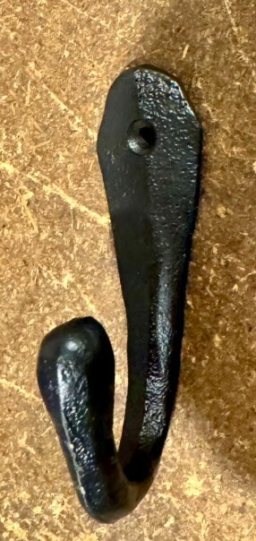 Wall Hook Hand Forged-Black Iron Solid Core Metal STURDY Coat Towel Hat Hanger