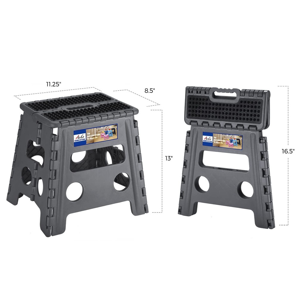 Folding Step Stool 13 inch Height Premium Heavy Duty Foldable Step Stools for...