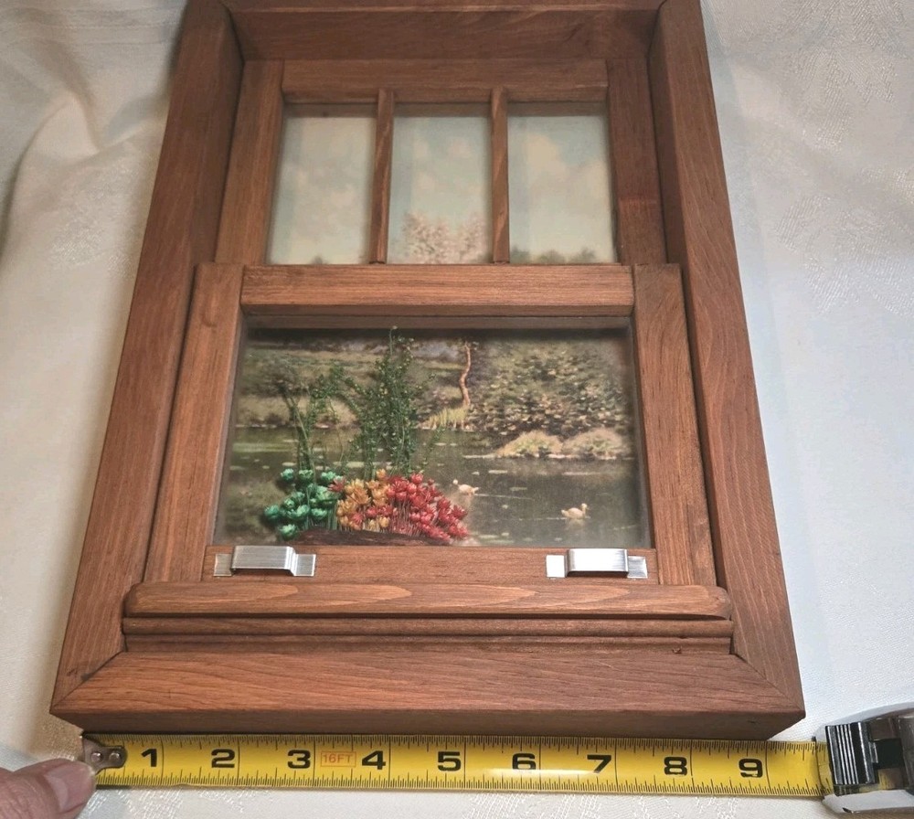 3D Wall Art Wooden Window View Rustic Home Decor