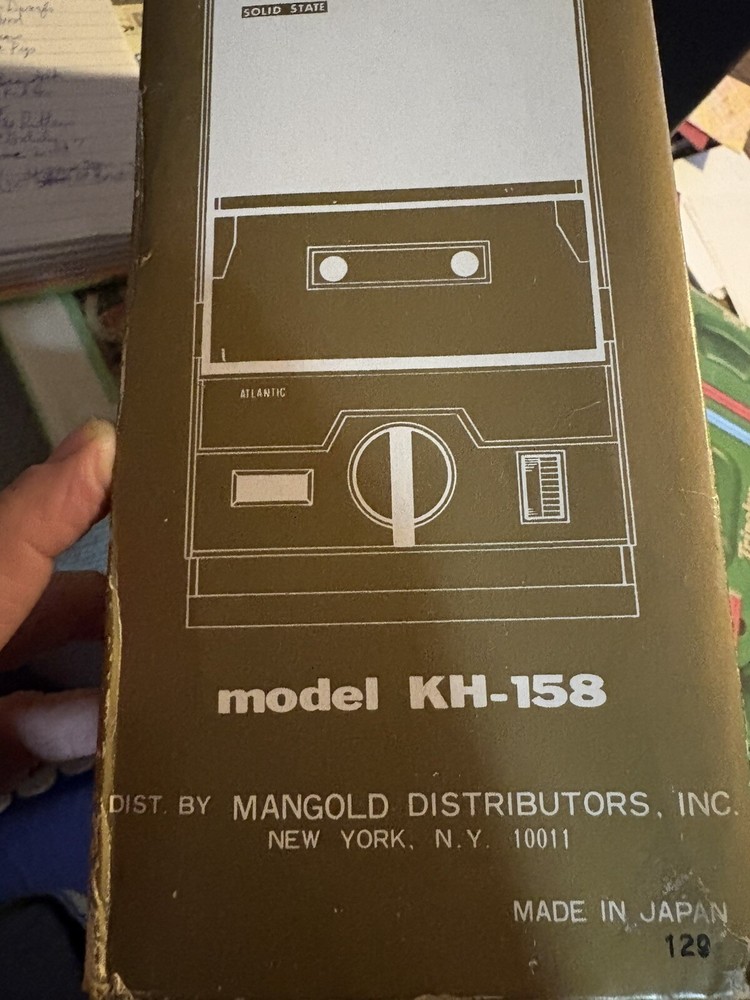 Atlantic Solid State Cassette Tape Recorder model KH-158 + Microphone, UNTESTED