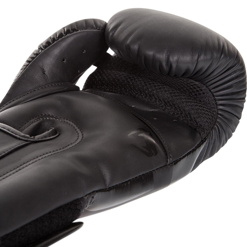 Venum Elite Hook and Loop Boxing Gloves - Matte Black