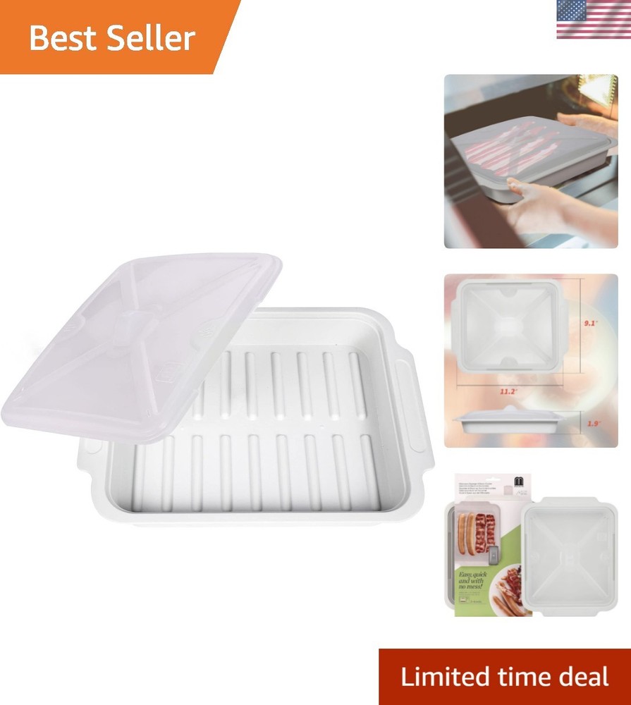 Non-Stick Microwave Bacon Maker with Lid - Fast & Easy Bacon Cooking Solution