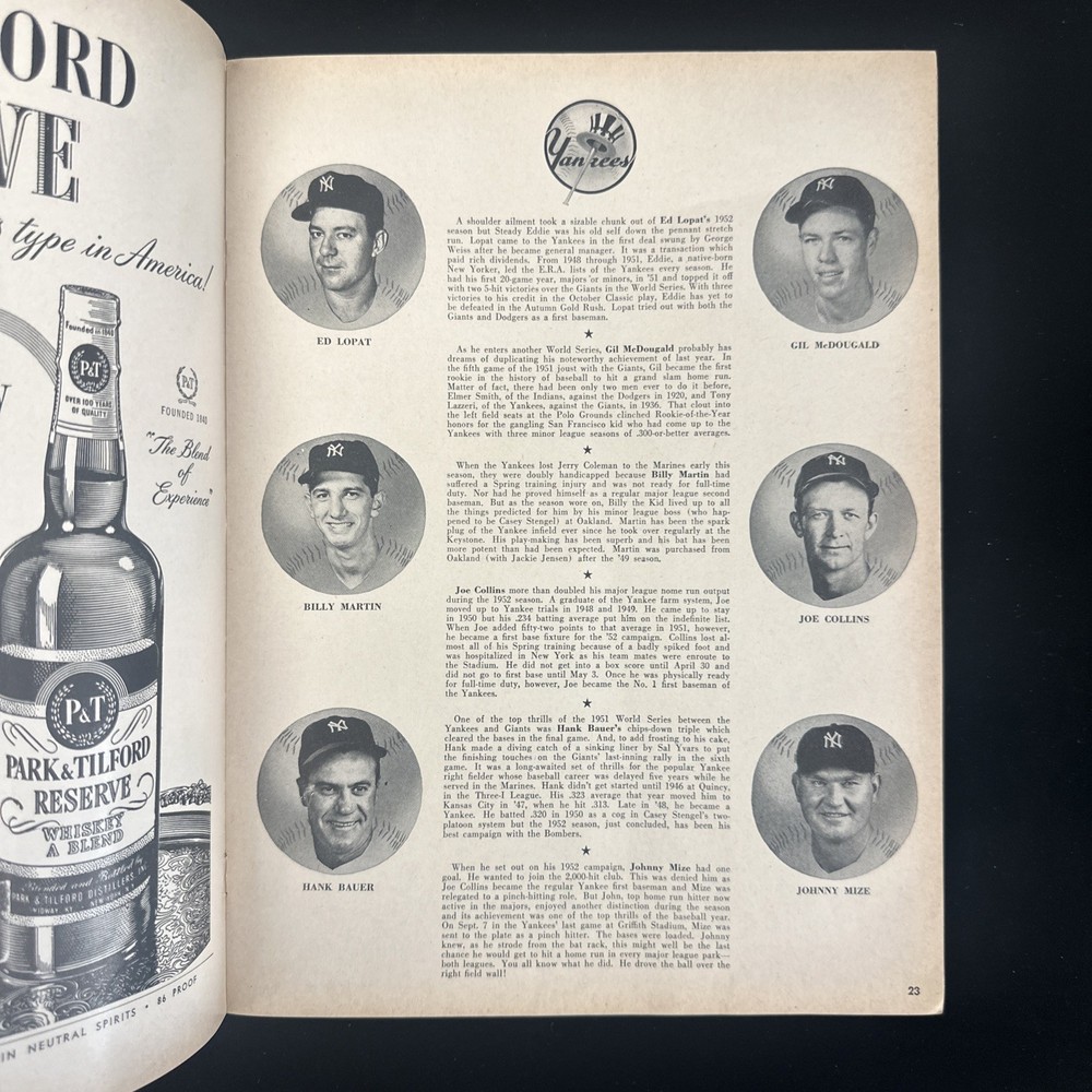 1952 Brooklyn Dodgers World Series Program vs NY Yankees @ Ebbets Field - VG/EX