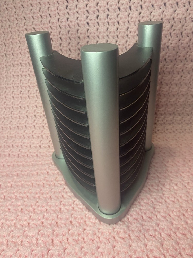 ATLANTIC 10 CD Storage Tower Black/Silver VTG Y2K Translucent ￼